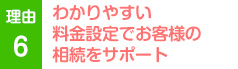 わかりやすい料金設定でお客様の相続をサポート